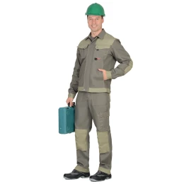 Куртка ВЕСТ-ВОРК  т.оливковый со св.оливковым пл. 275 г/кв.м