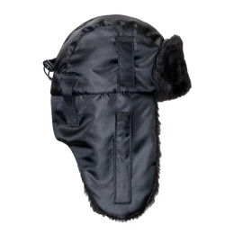 Шапка-ушанка ЕВРО черная (тк. Оксфорд)