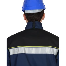 Куртка БОСТОН т.синяя с васильковой и черной отделкой