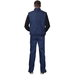 Жилет ЕВРОПА утепленный тёмно-синий с флисовой подкладкой